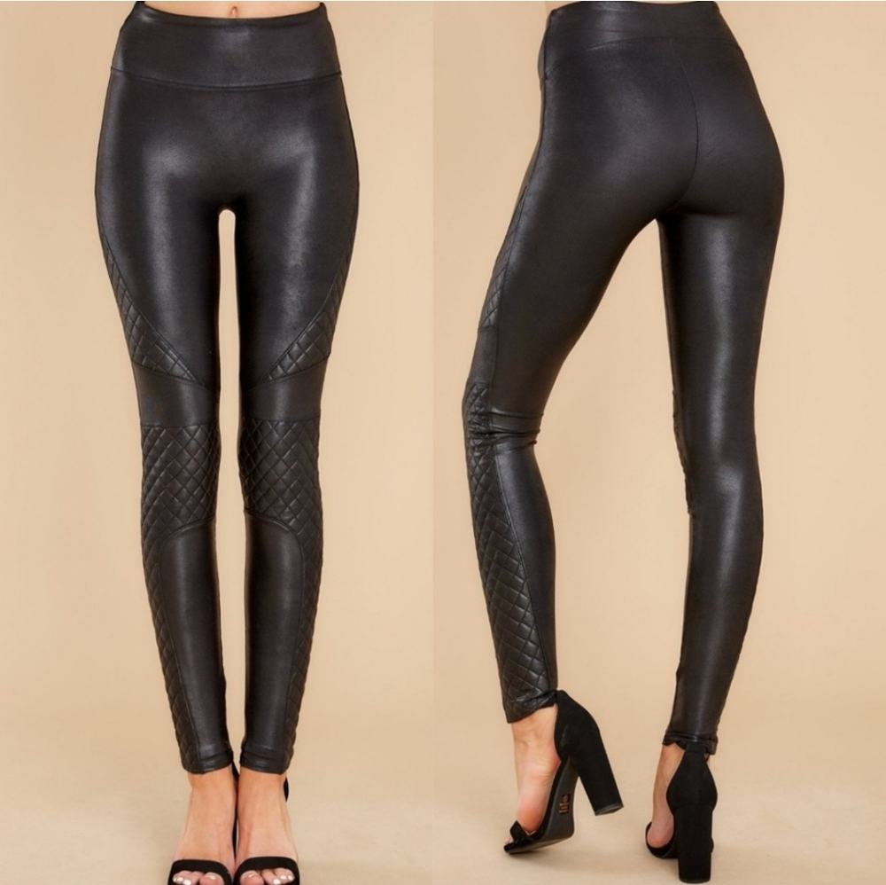 NWT SPANX®quilted Faux Leather Leggings